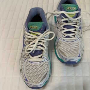 Asics White and Blue Athletic Sneakers